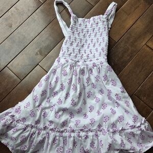 Crewcuts White and Purple Floral Kids Dress
